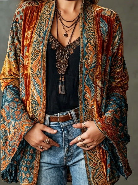 GIACCA IN VELLUTO BOHO PER DONNE