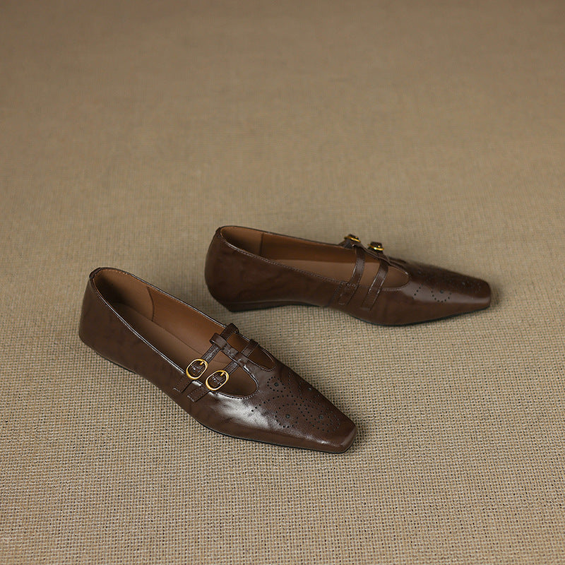 Ceyla | Mary Jane Flat con doppia cinghia brogue