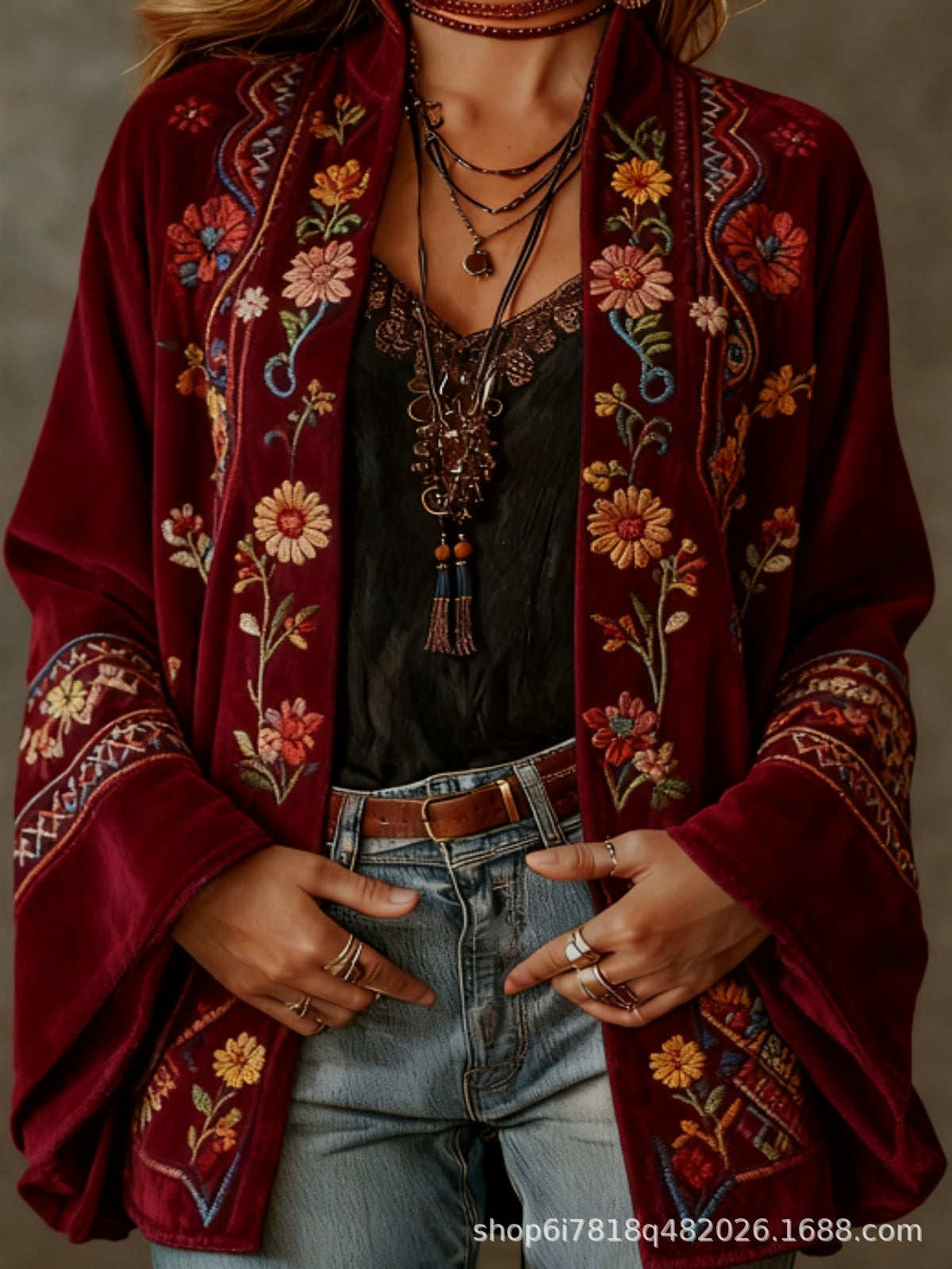 GIACCA IN VELLUTO BOHO PER DONNE