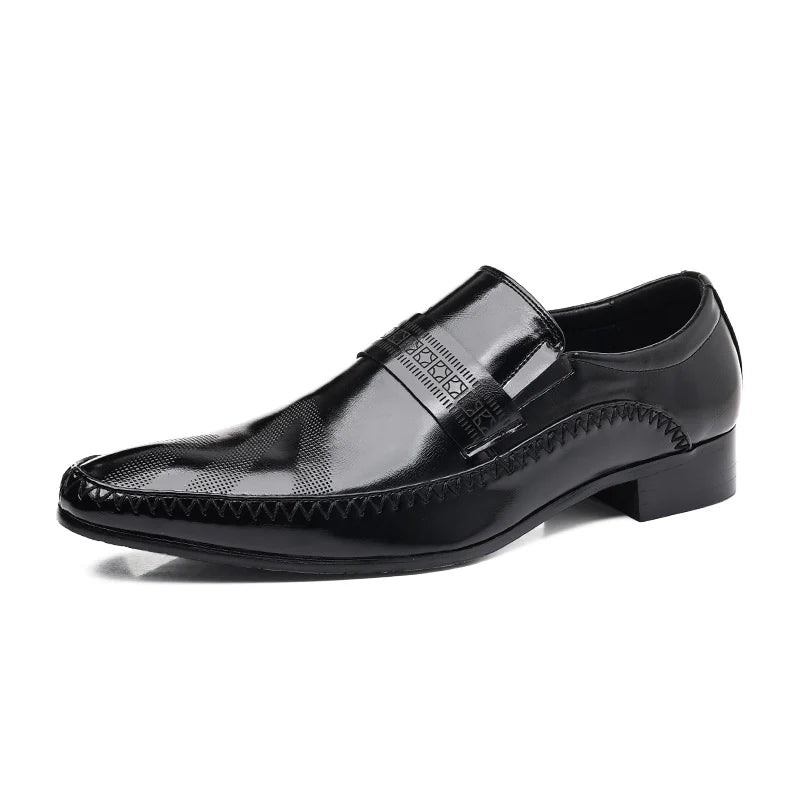 Mocassino Elegante in Pelle – Punta Quadrata Senza Lacci