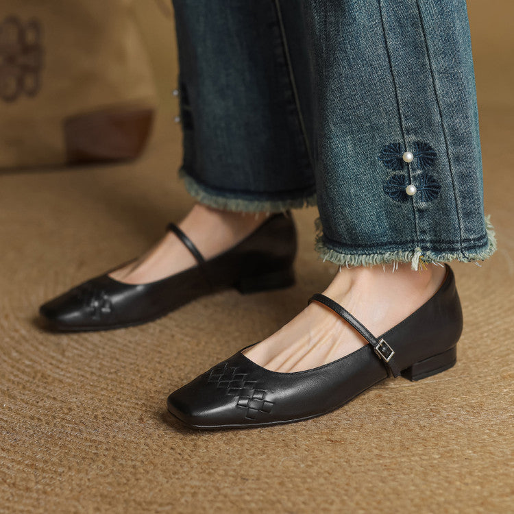 Verity | Ballerina Mary Jane a Punta Quadrata