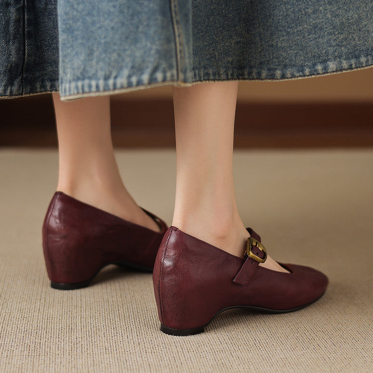 Quira | Mary Jane Flat a Punta Tonda