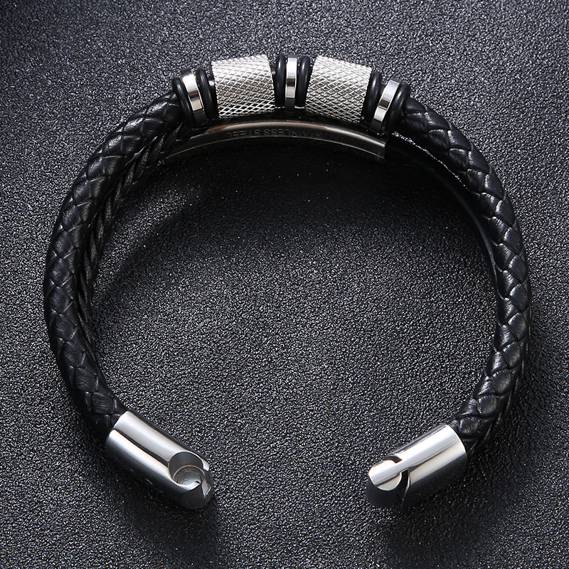 Ironcrest – Bracciale multistrato in pelle e acciaio – immagine 9