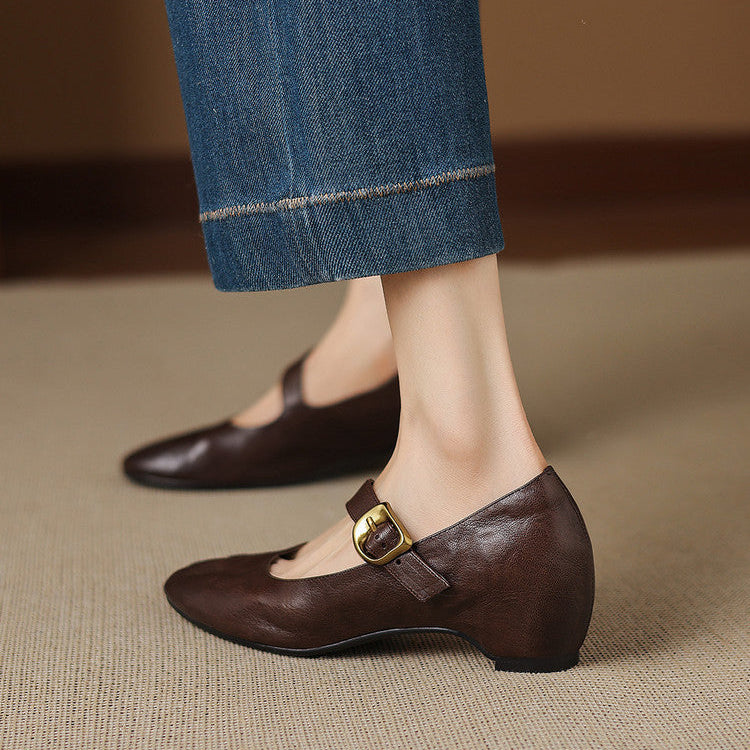 Quira | Mary Jane Flat a Punta Tonda