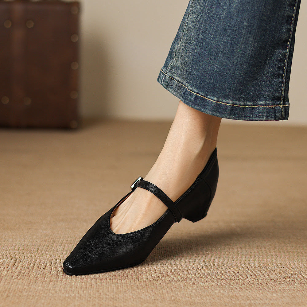 Tamsin | Flat Mary Jane con Punta Affilata