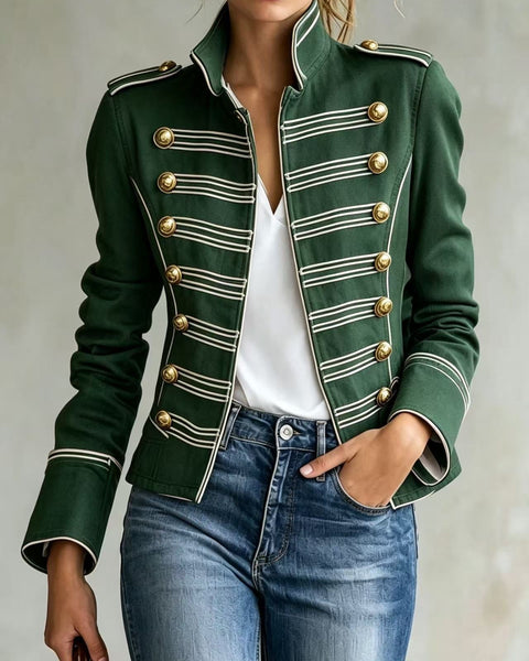 Martina | Giacca di jeans in stile militare con bottoni dorati