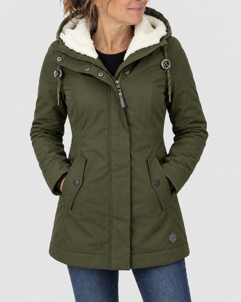 Perla™ | Parka Impermeabile con Cappuccio Foderato in Pile