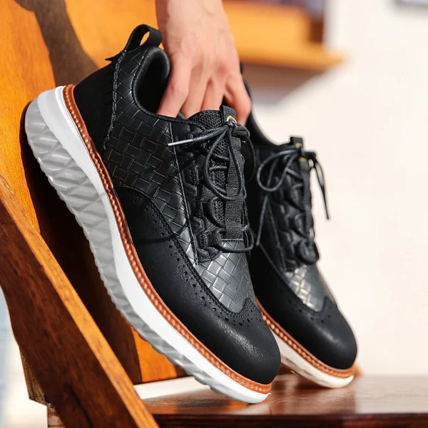 Vittorio — Sneaker Oxford in Pelle Intrecciata