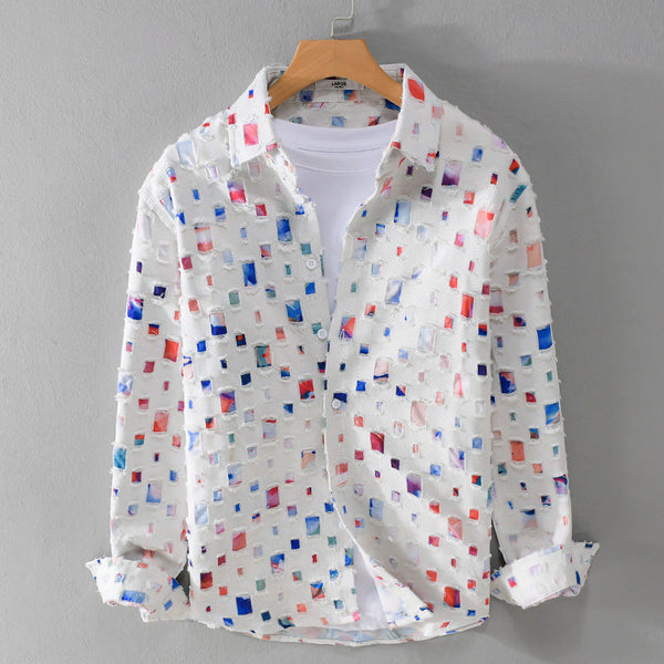 Camicia in Denim Frangiata Mosaic Lipari
