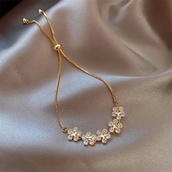 Bracciale margherita in cristallo d'oro