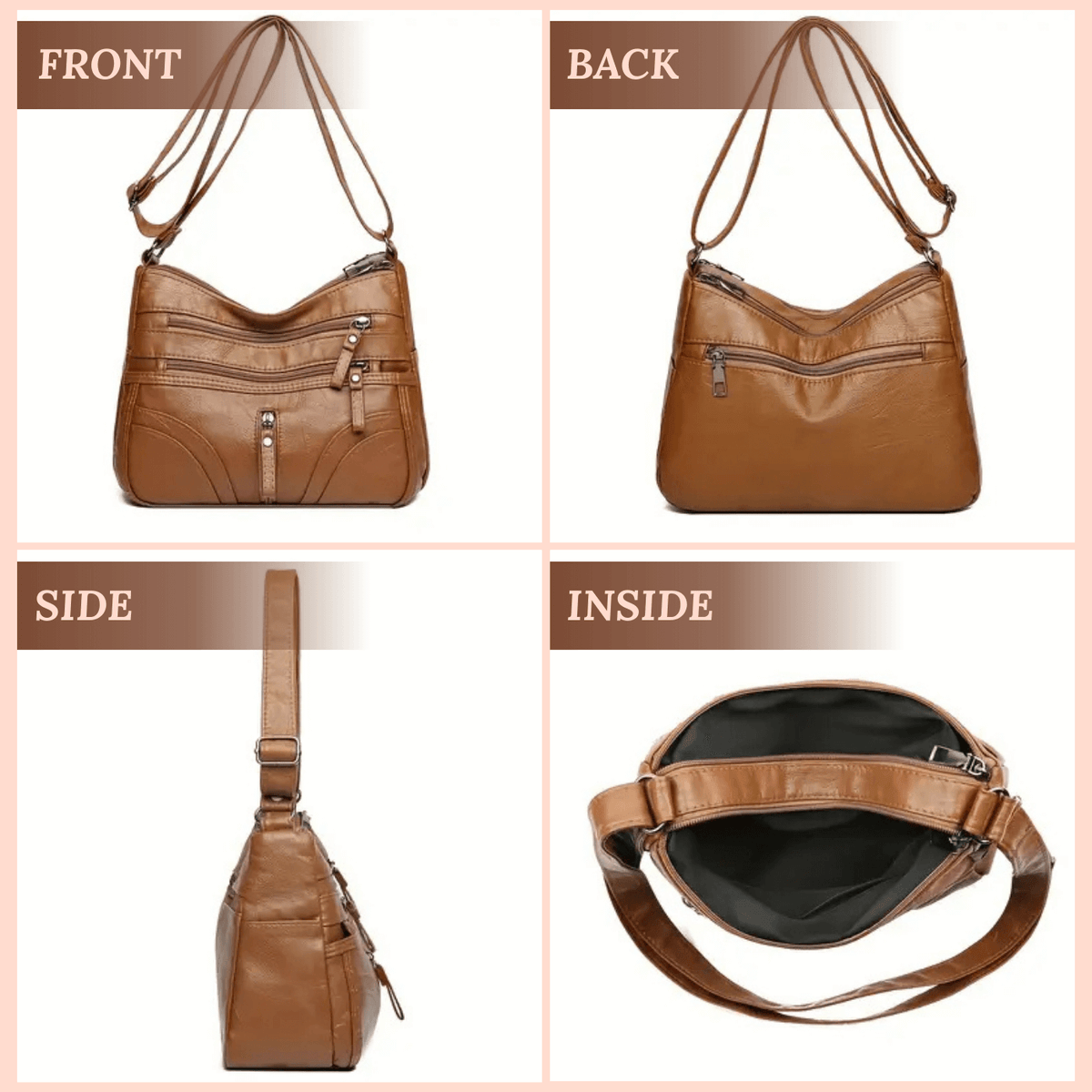 Borsa a tracolla Multi-Zip di Giulia