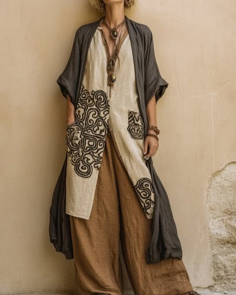 Valentina | Completo Bohemien Lungo Ricamato