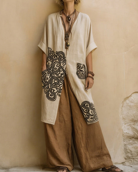 Valentina | Completo Bohemien Lungo Ricamato