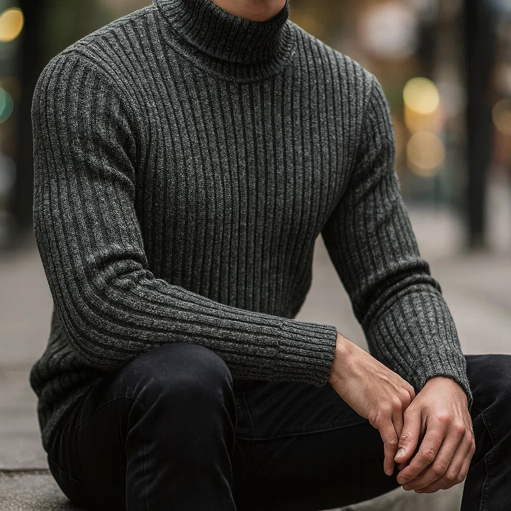 Maglione a Collo Alto in Lana Briar