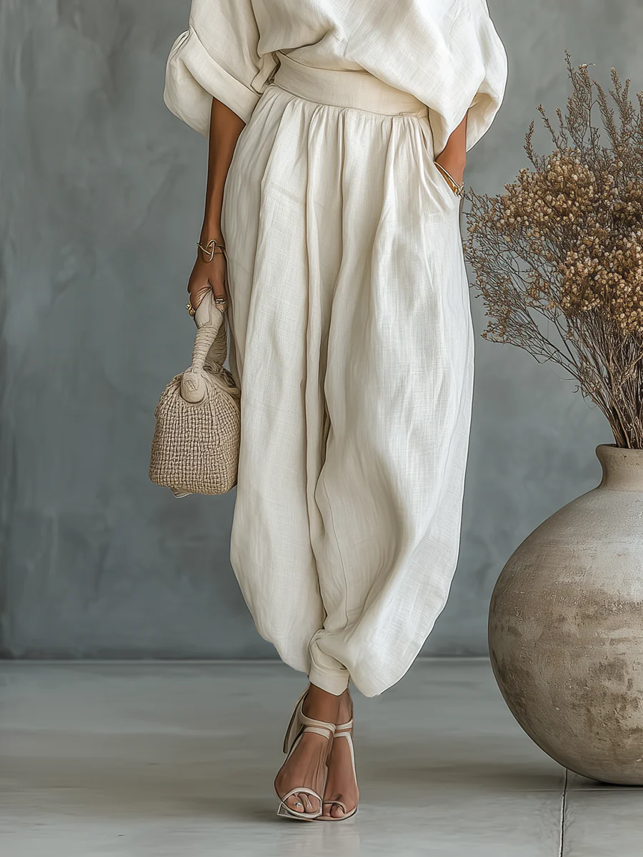Ginevra | Outfit Fluido Drappeggiato a Spalla Unica