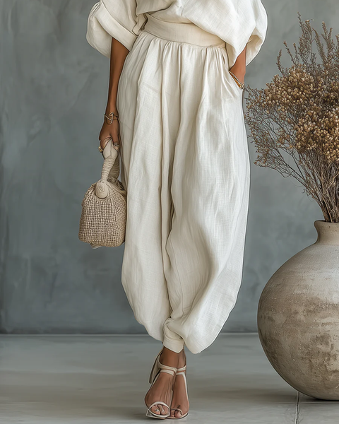 Ginevra | Outfit Fluido Drappeggiato a Spalla Unica