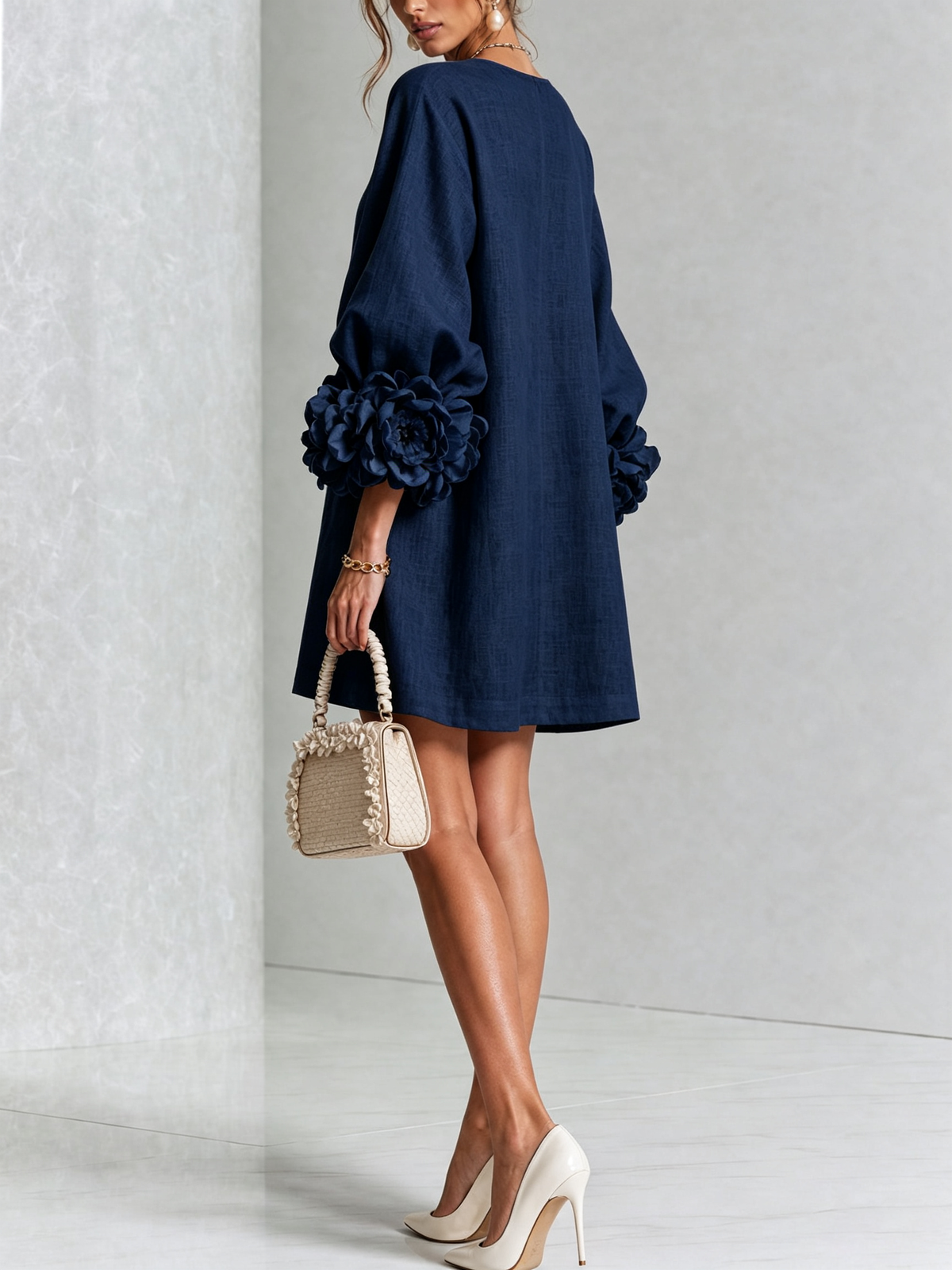 Clementine | Abito a Camicia con Maniche a Rosetta