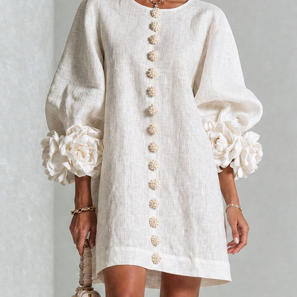 Clementine | Abito a Camicia con Maniche a Rosetta