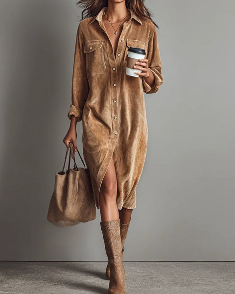 Rosaria – Abito Midi Ampio con Doppie Tasche