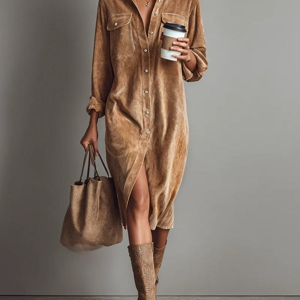 Rosaria – Abito Midi Ampio con Doppie Tasche