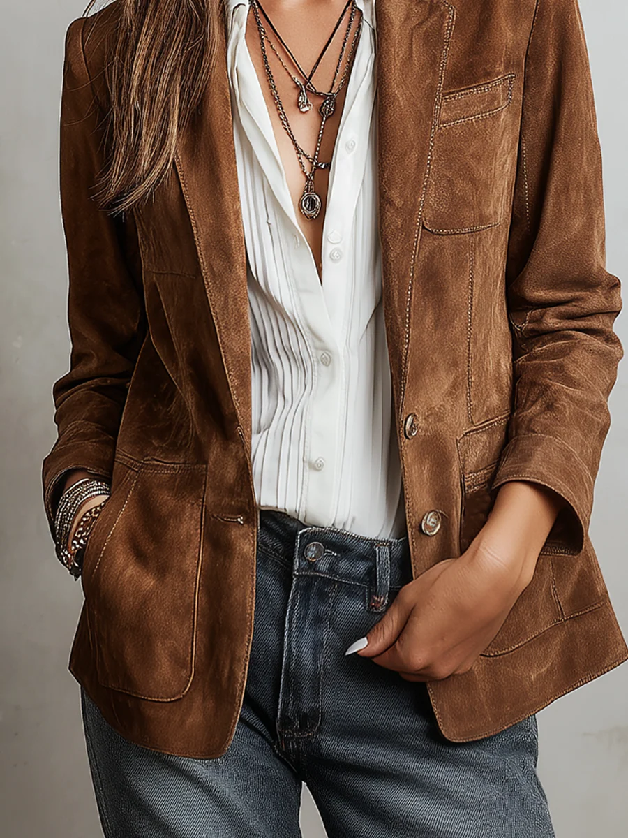 Blazer Vintage Donna Marrone