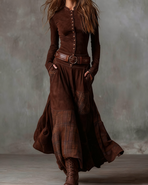 Livia – Maxi Abito in Scamosciato con Cintura
