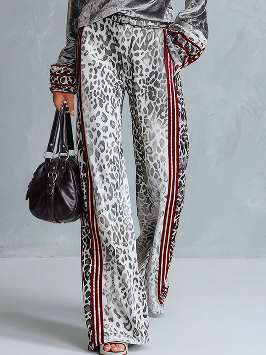 Completo Sofia – Velluto Argentato & Leopardo