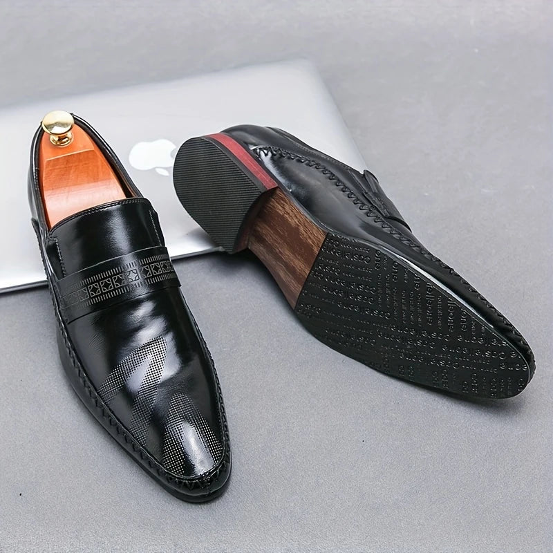 Mocassino Elegante in Pelle – Punta Quadrata Senza Lacci