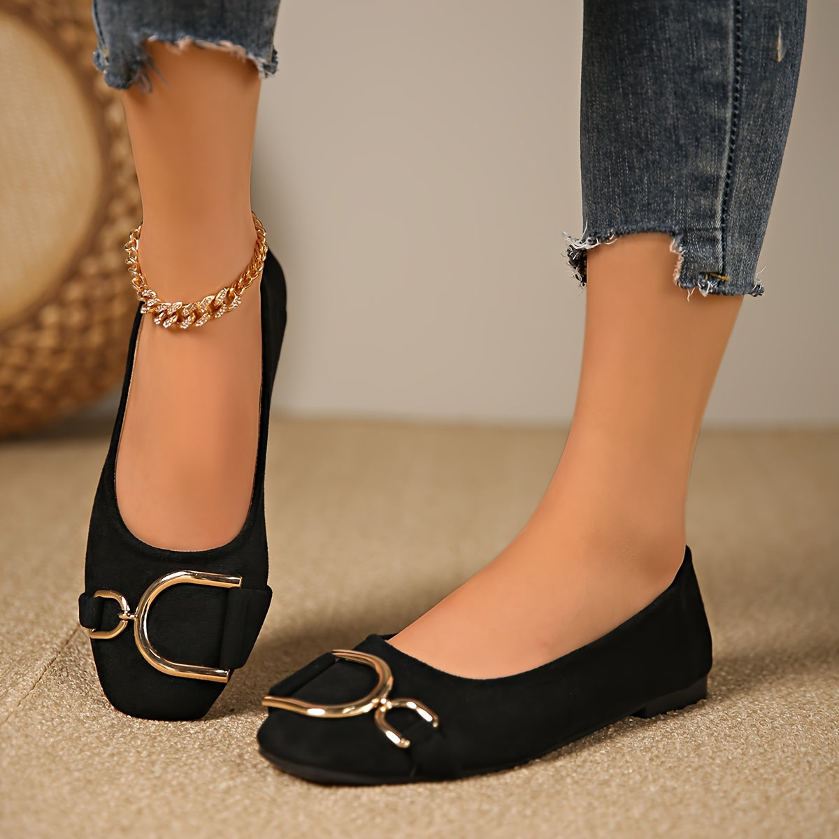 Iris™ | Ballerine con punta quadrata e fibbia
