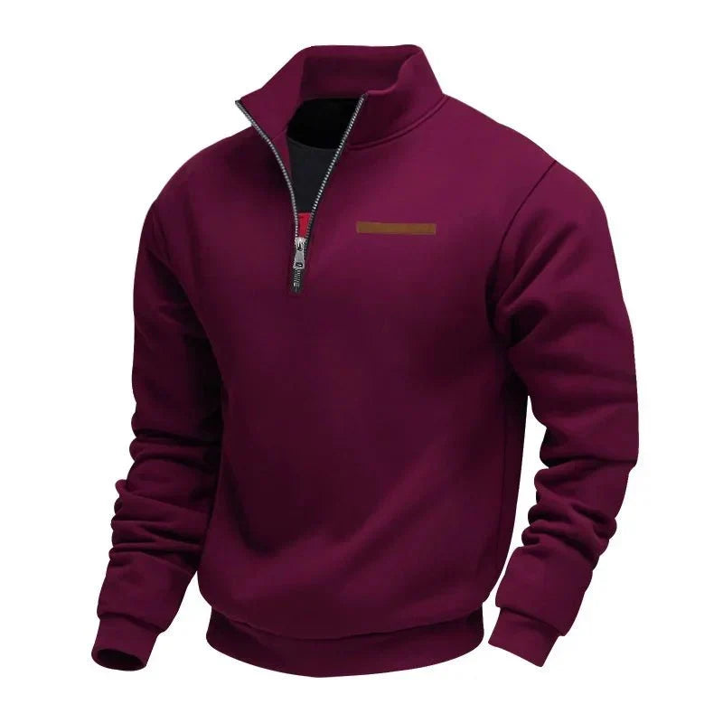 Pullover Nathaniel a Mezzo Zip