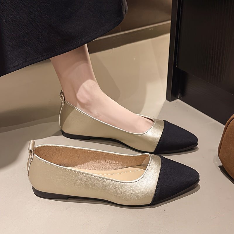 Sylvia™ | Ballerine a Punta in Due Toni