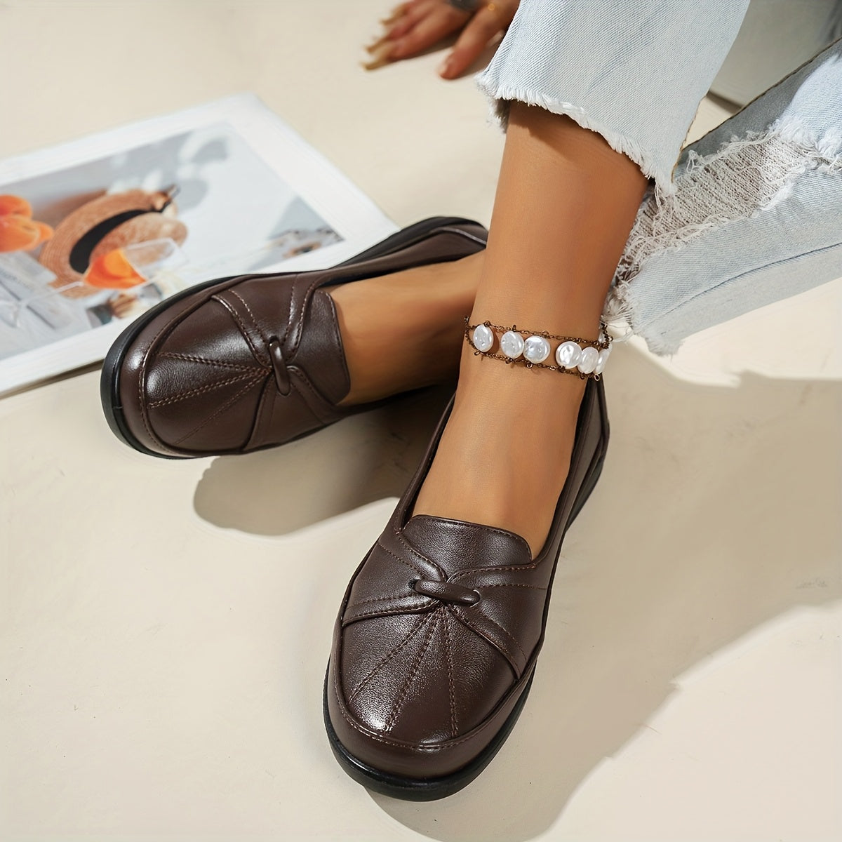 Prudence™ | Mocassini Comfort con Dettaglio a Nodo