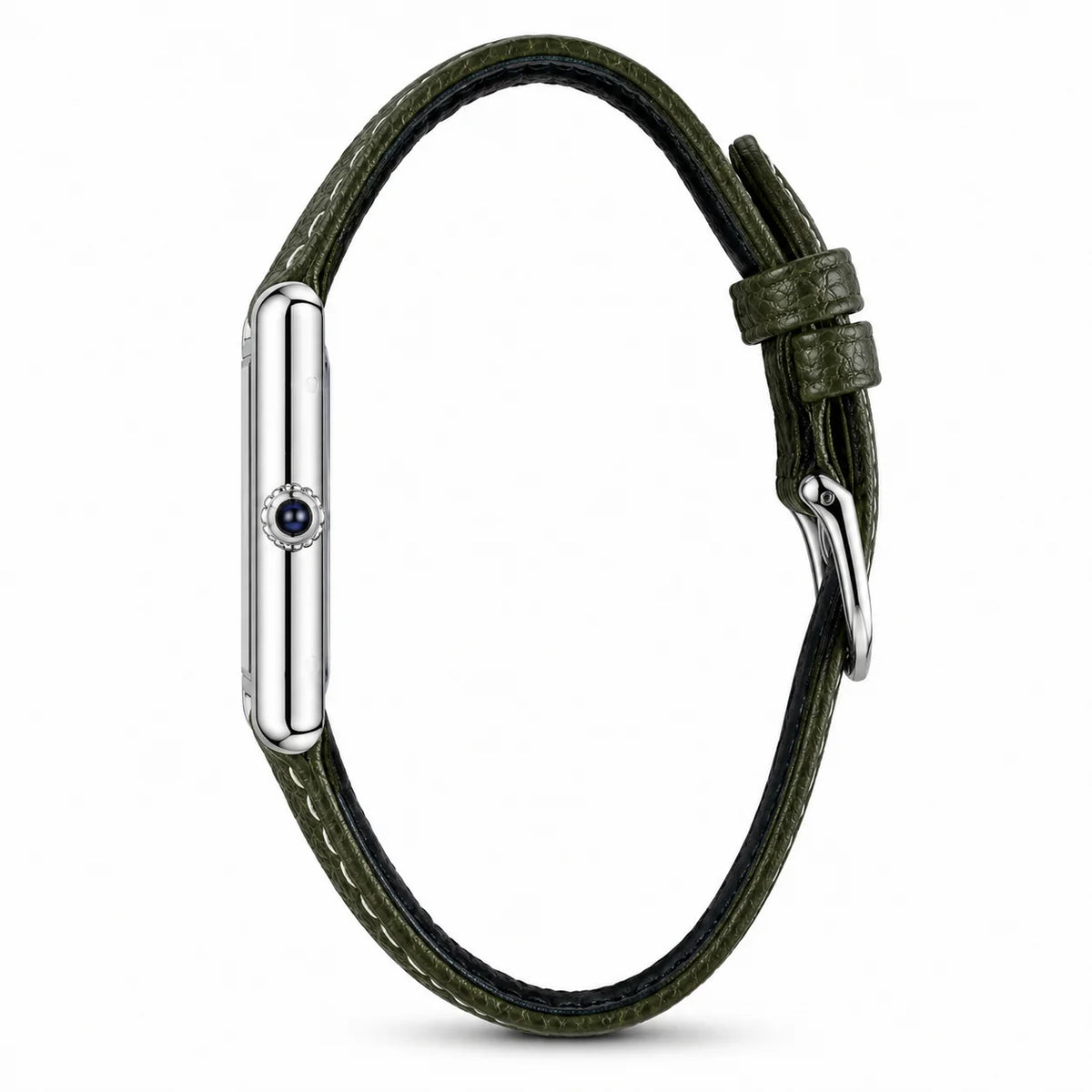 Orologio Minimalista Uomo — Cassa Quadrata, Quadrante Nero, Cinturino in Pelle