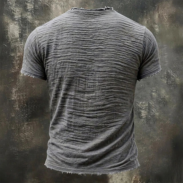 Marco — T-Shirt Uomo 100% Cotone, Scollo V, Bordi Grezzi