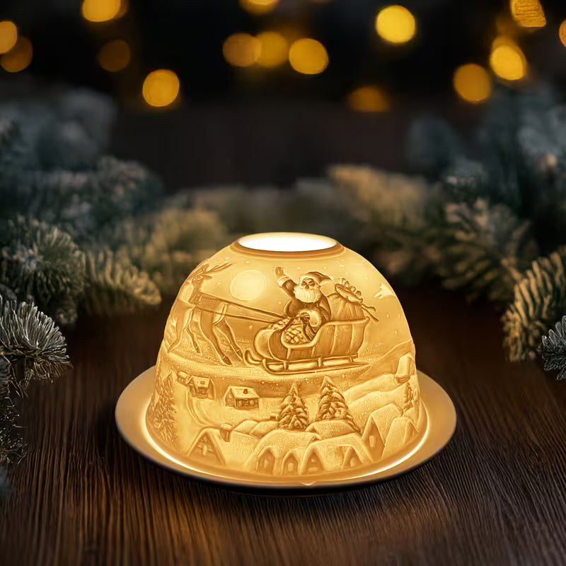 La Slitta di Babbo Natale | Portacandela in Porcellana