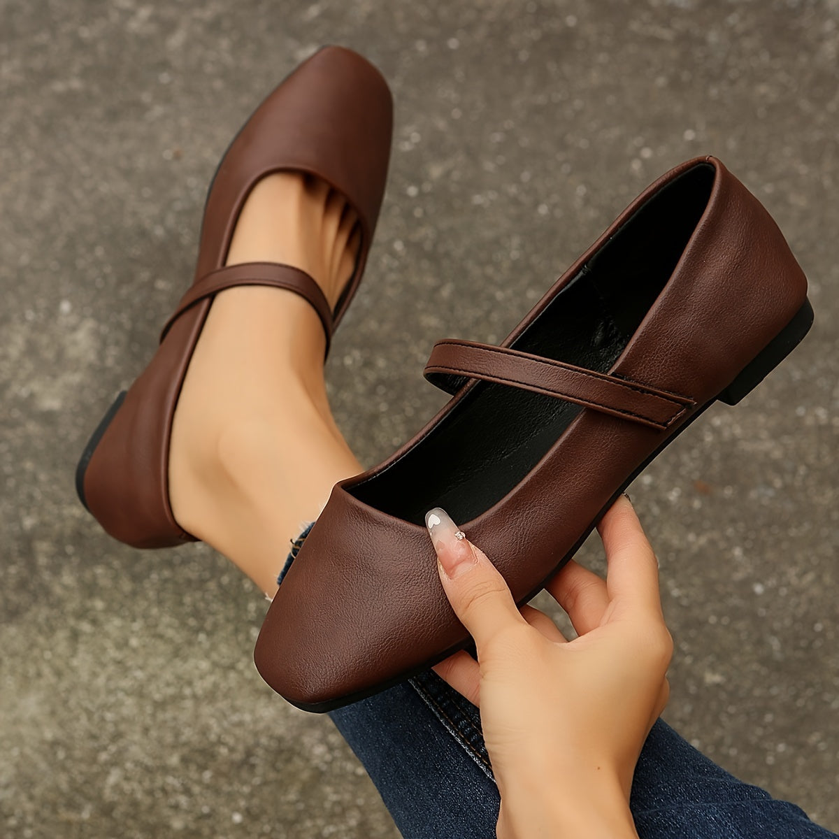 Rosamund™ | Ballerine Mary Jane con Punta Quadrata