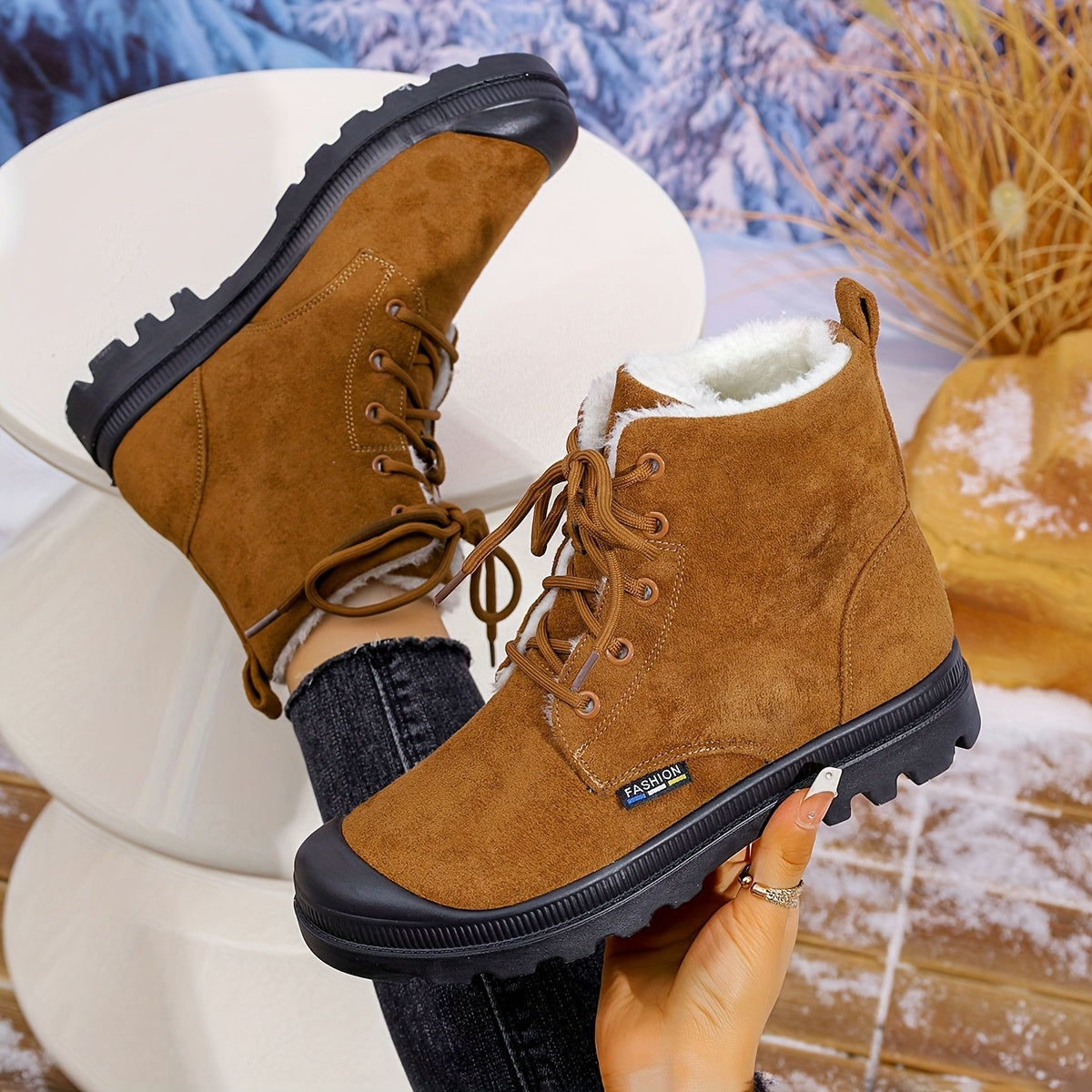 Rosalind™ | Stivali da neve con lacci e fodera in peluche