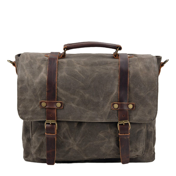 Borsa Messenger in Tela e Pelle