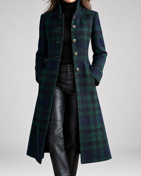 Rebecca | Cappotto midi aderente a quadri