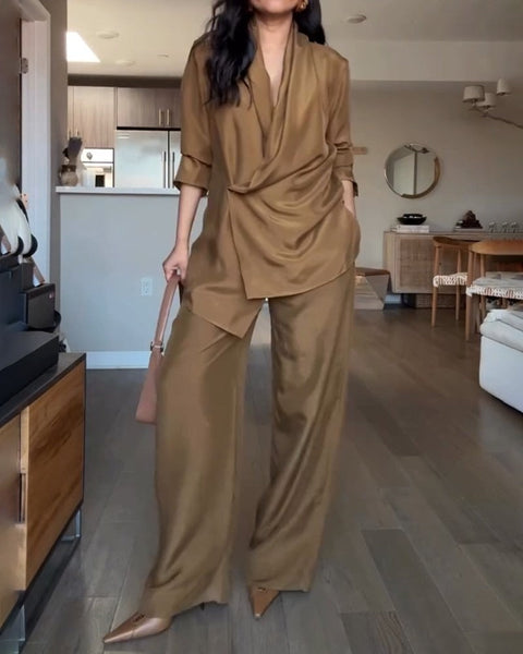 Completo trendy in due pezzi camicia e pantaloni