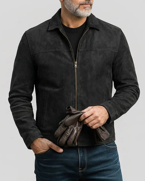 Giacca in Camoscio con Zip