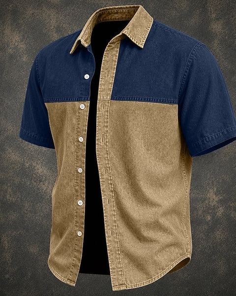 Dario — Camicia Uomo Denim Bicolore