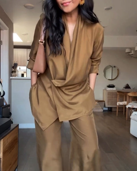 Completo trendy in due pezzi camicia e pantaloni