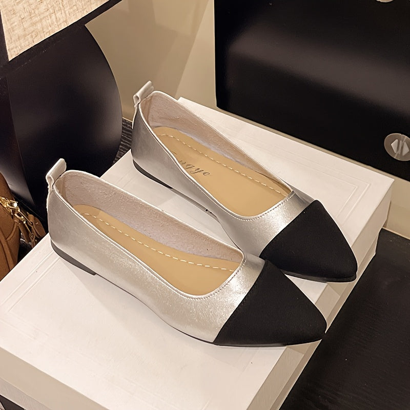Sylvia™ | Ballerine a Punta in Due Toni