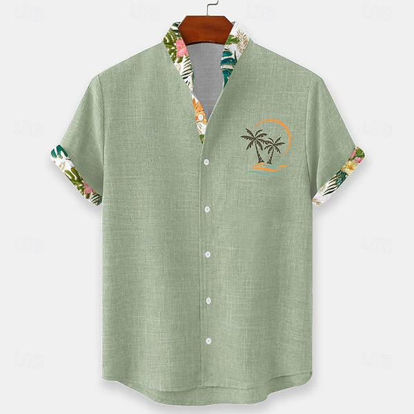 Sandro — Camicia Estiva in Lino con Dettagli Tropicali