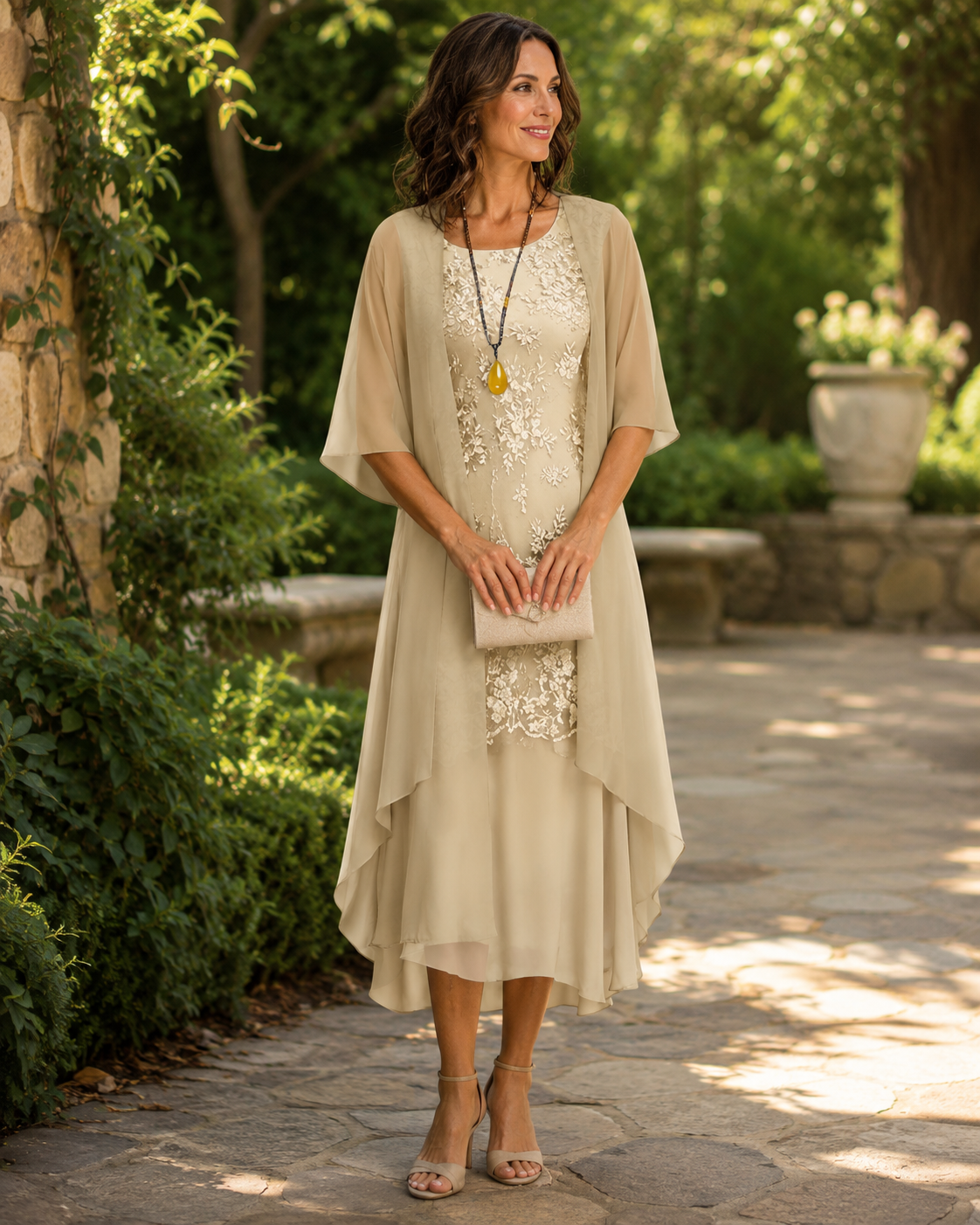 Eleanor | Abito Elegante in Chiffon a Due Pezzi