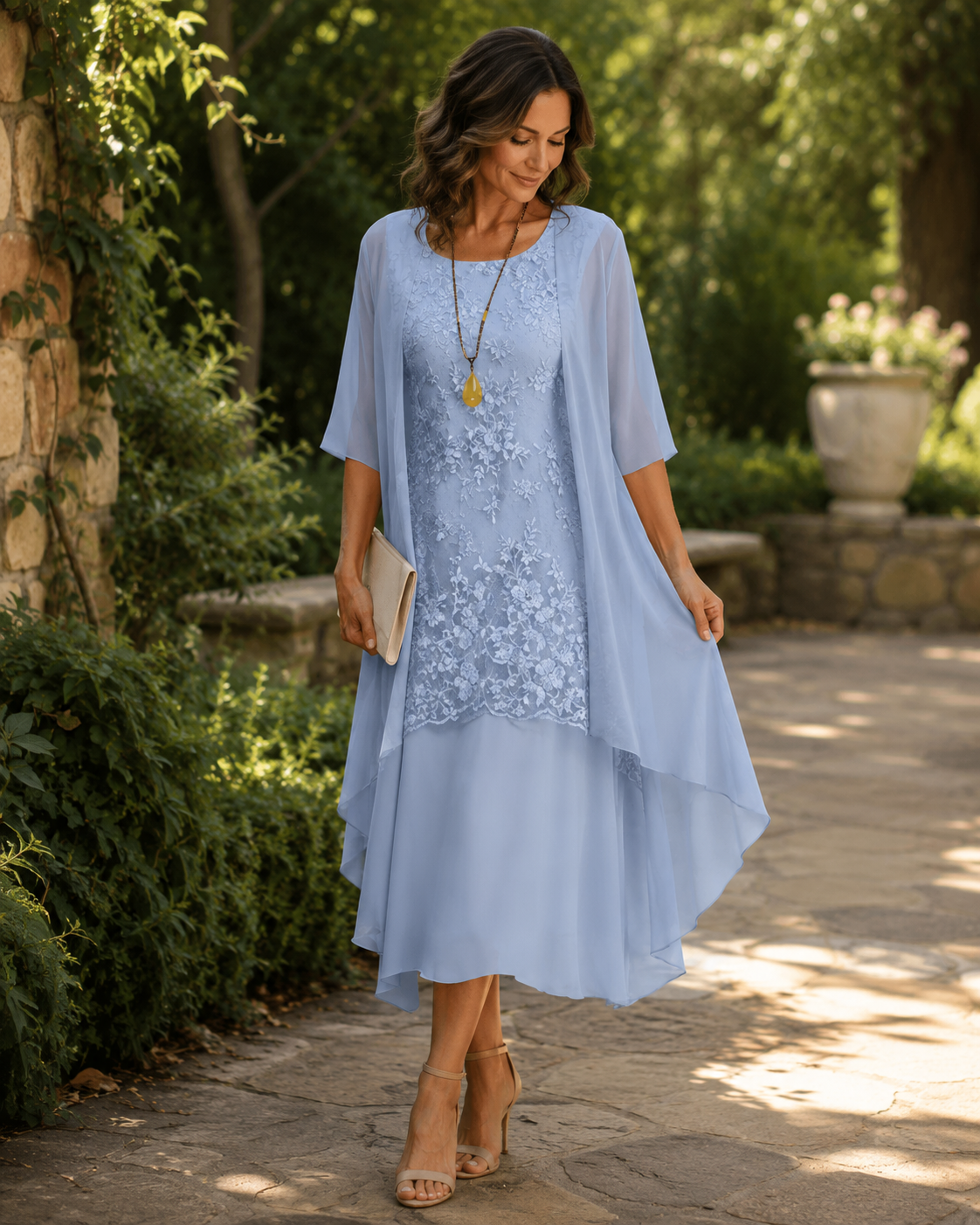 Eleanor | Abito Elegante in Chiffon a Due Pezzi
