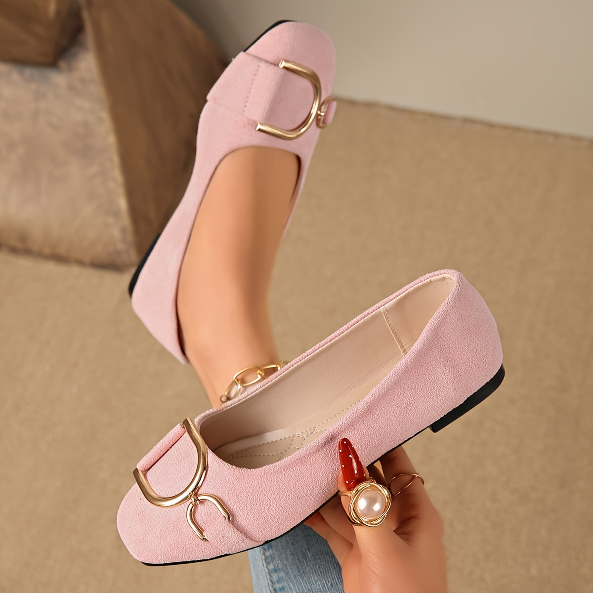 Iris™ | Ballerine con punta quadrata e fibbia