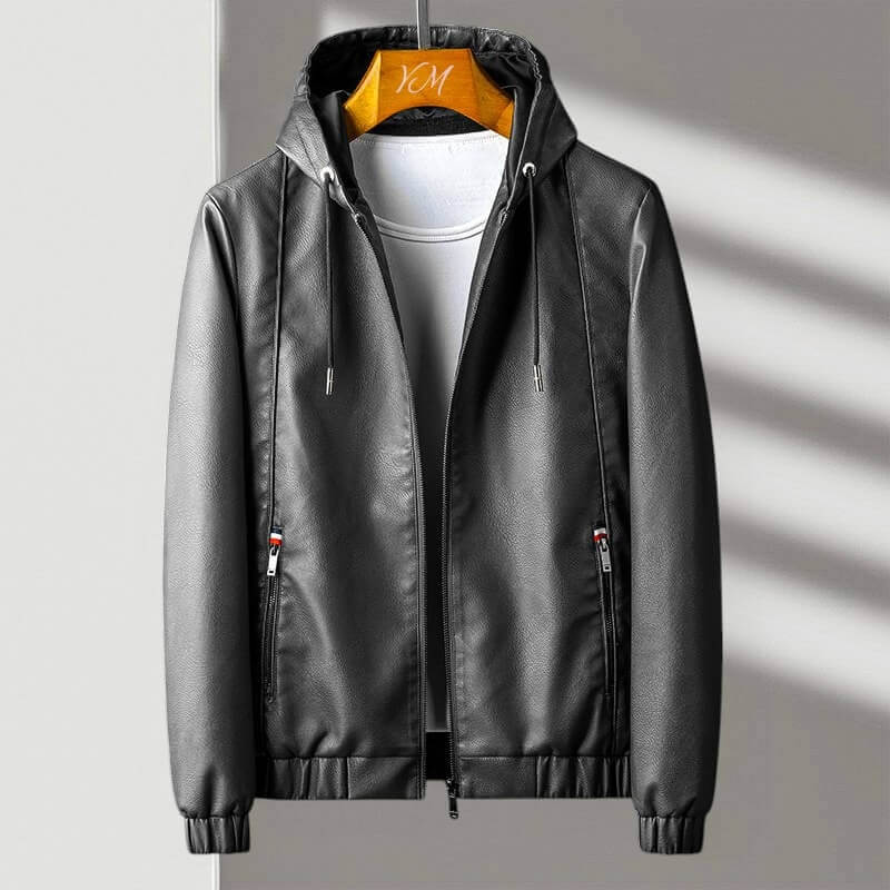 Giacca di Pelle con Cappuccio Aspen
