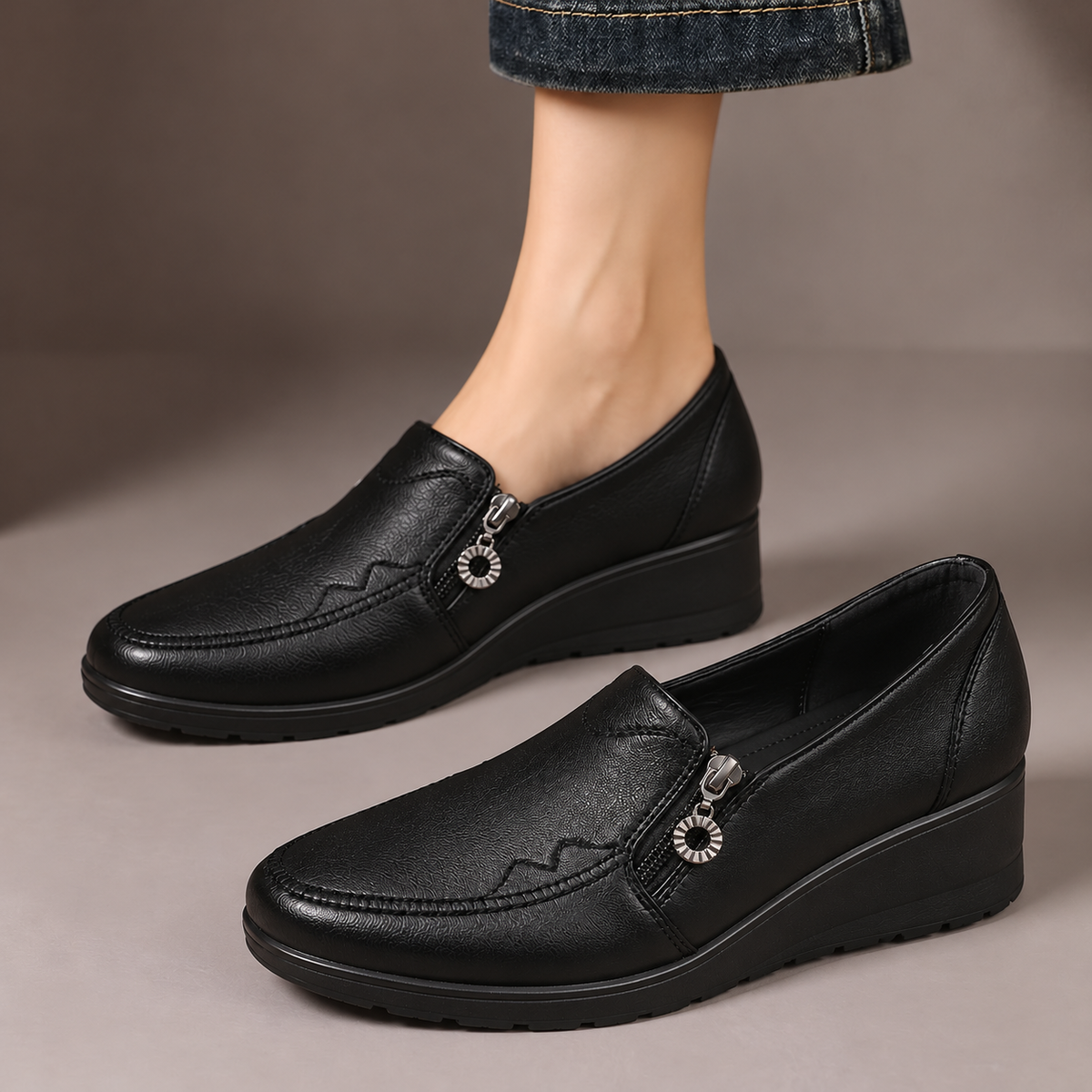Harriet™ | Mocassini con zip laterale e tacco